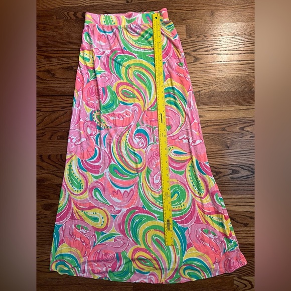 Lilly Pulitzer Marnie Maxi Skirt Multicolor Flamingo Paisley Print – Size Small - Picture 7 of 8
